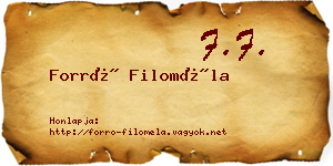 Forró Filoméla névjegykártya